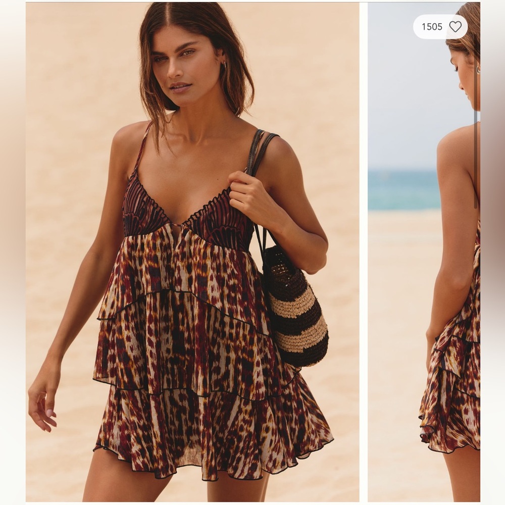 Anthropologie Celandine Shell Cutout Mini Babydoll Dress